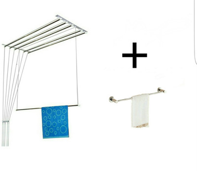 

Lakshaya 6 Pipes 5 Feet Luxury Stainless Steel Ceiling Cloth Dryer Stand(Steel)