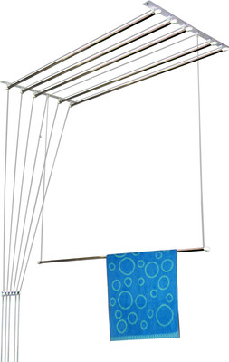 

Rainbow Drywell 6 Pipes 4 Feet Luxury Stainless Steel Ceiling Cloth Dryer Stand(Steel, White, Pack of 1)