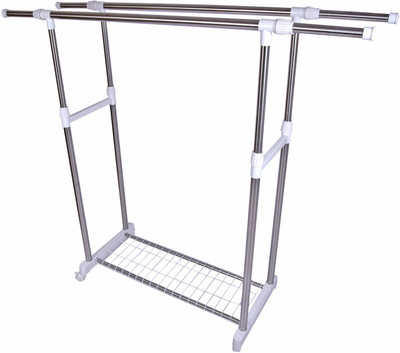 

Brecken Paul Double Pole Telescopic Stainless Steel, Plastic Floor Cloth Dryer Stand(Steel)