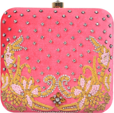

Tooba Handicraft Party Pink Clutch