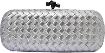 

Zaira Diamond Casual Silver Clutch