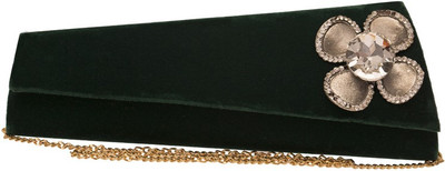 

The Indian Handicraft Store Party Green Clutch