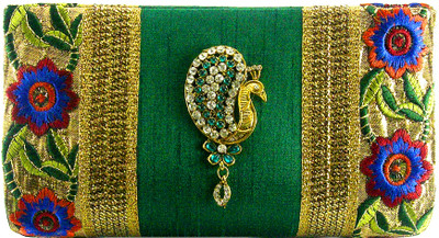 

Abqa Casual, Party Green Clutch