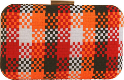 

Wanderlust Casual Orange, Black, White Clutch, Black;orange;white