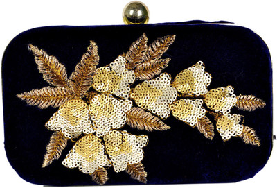Duchess Party Black, Gold Clutch