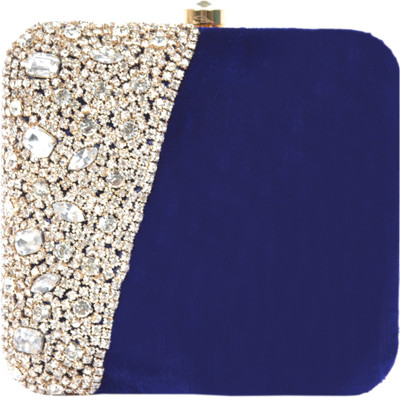 

Tooba Handicraft Party Blue Clutch