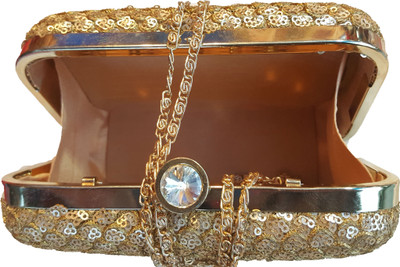 

The Indian Handicraft Store Party Gold Clutch