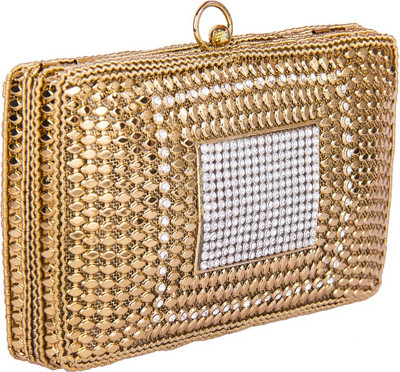 

Shravyaarts Party Gold Clutch