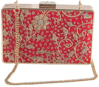 

The Purple Sack Party Red, Gold Clutch, Gold;red