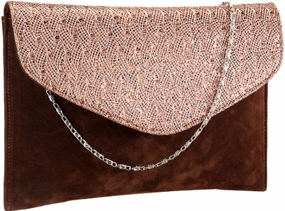 

Contrast Party Brown Clutch
