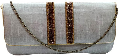 

Bhamini Party Silver Clutch