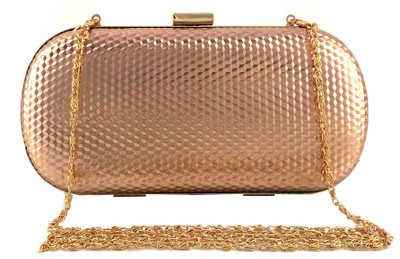 Anmita Party Tan, Gold Clutch, Gold;tan
