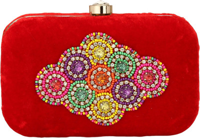 

PASHAN KALA Party Red Clutch