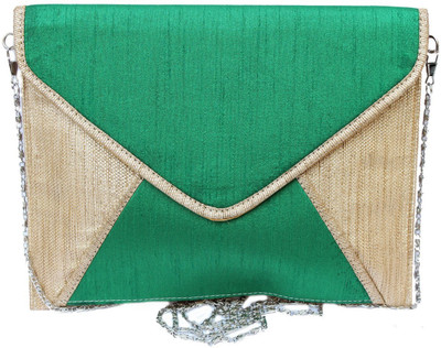 

Craftbazaar Party Green Clutch
