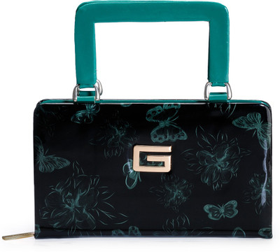 

Frosty Fashion Casual Black, Green Clutch