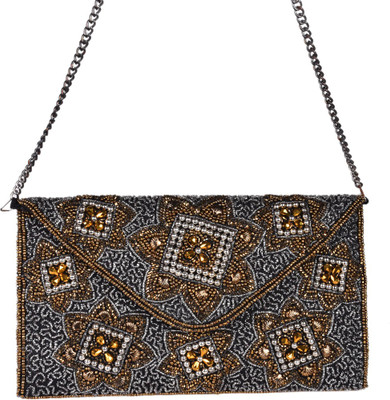 

Navya Bags Party Gold Clutch