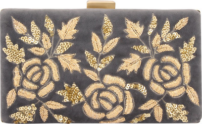 

D'oro Party Grey Clutch