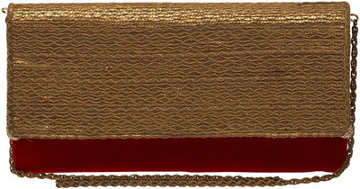 

The Indian Handicraft Store Party Red Clutch