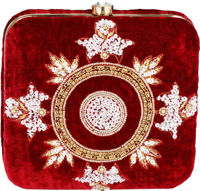 

PASHAN KALA Party Red Clutch