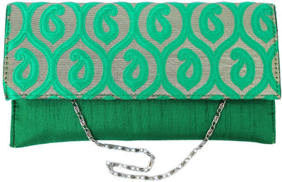 

Craftbazaar Party Green Clutch