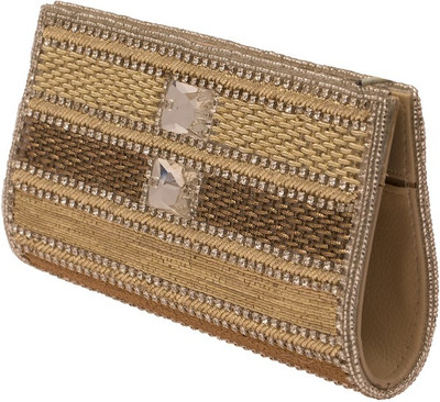 

The Indian Handicraft Store Party Gold Clutch