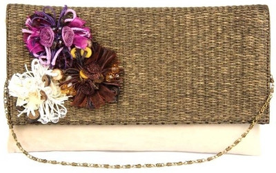 50% OFF on Saisha Casual Gold, Brown Clutch