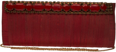 

The Indian Handicraft Store Party Red Clutch
