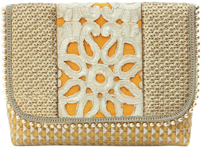 

Craftbazaar Party Orange Clutch