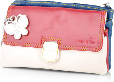 Butterflies Casual Maroon Clutch