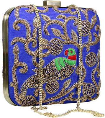 Sadaf Party Blue Clutch