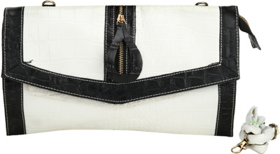 

Jolie Casual White, Black Clutch, Black;white