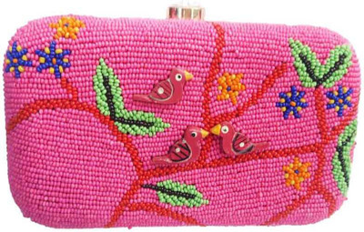 

The Indian Handicraft Store Party Pink Clutch