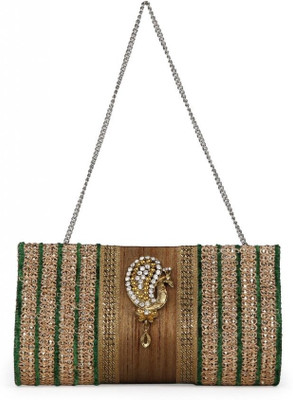 

Oleva Party Green Clutch
