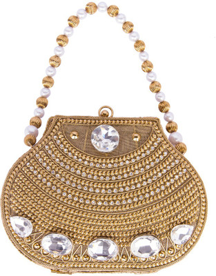 

Shravyaarts Party Gold Clutch