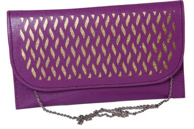 

Kuero Party Purple, Gold Clutch, Gold;purple