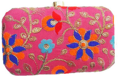 

The Indian Handicraft Store Party Pink Clutch