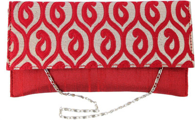 

Craftbazaar Casual Red Clutch