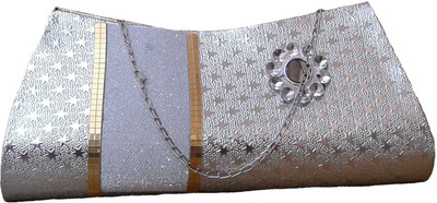 Goldeno Party Silver Clutch