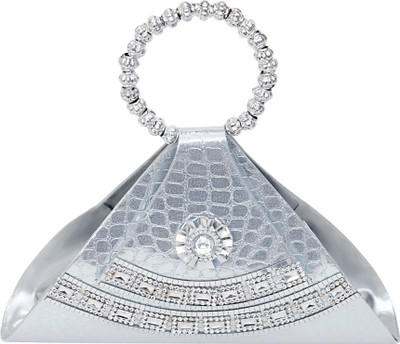 

Vermello Party Silver Clutch