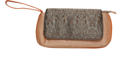 Anekaant Casual Orange, Brown Clutch, Brown;orange