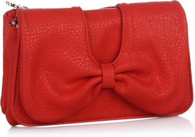 

Butterflies Casual Red Clutch