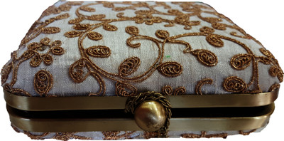 The Indian Handicraft Store Party White Clutch