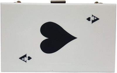 

Mehrunnisa Party White, Black Clutch, Black;white