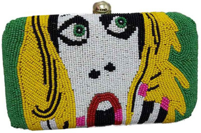 

The Indian Handicraft Store Party Green Clutch