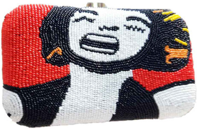 

The Indian Handicraft Store Party Red Clutch