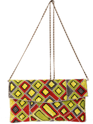 

Anekaant Party Yellow, Pink Clutch, Pink;yellow
