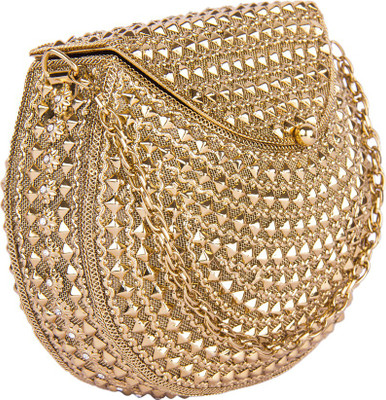 

Shravyaarts Party Gold Clutch