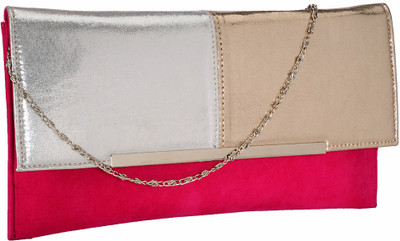 

Contrast Party Pink, Silver, Gold Clutch, Gold;pink;silver