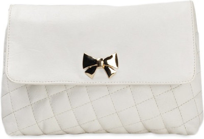 Kleio Women Casual White PU Sling Bag