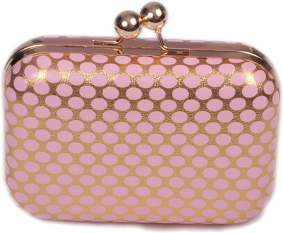 

Trinklets Casual Pink, Gold Clutch, Gold;pink